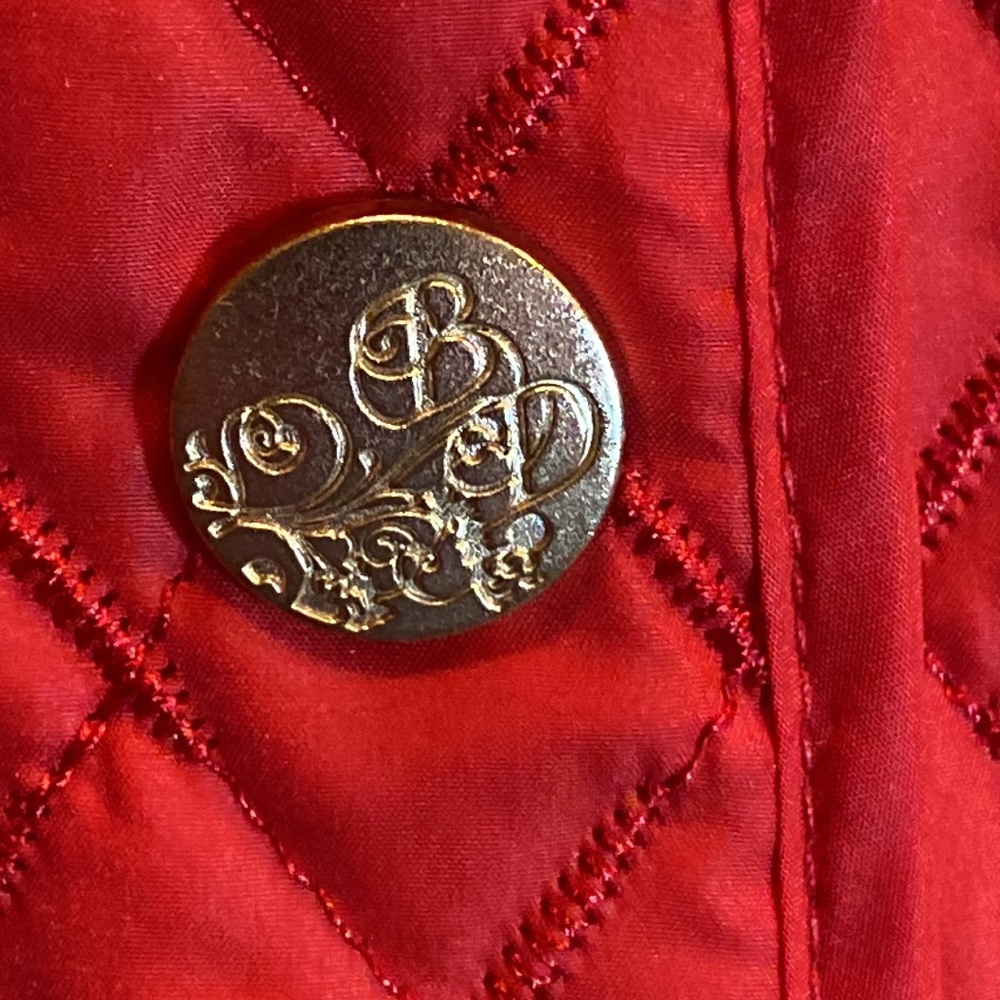 Flair Red Quilted Gold Accents Reversible Button Up Jacket Ladies Small - Picture 7 of 16